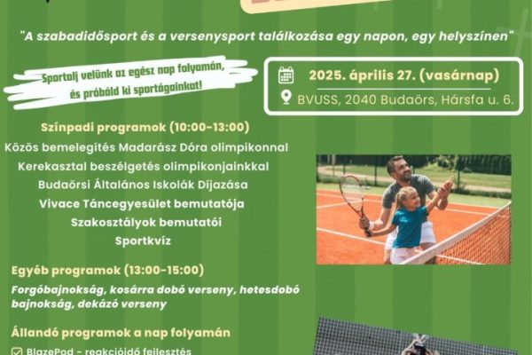 Sport Mindenkié Budaörsön – sportnap április 27-én