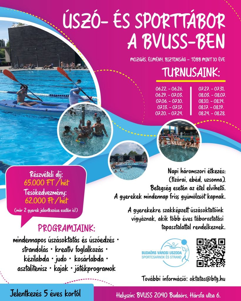 Úszó- és sporttábor a BVUSS-ben