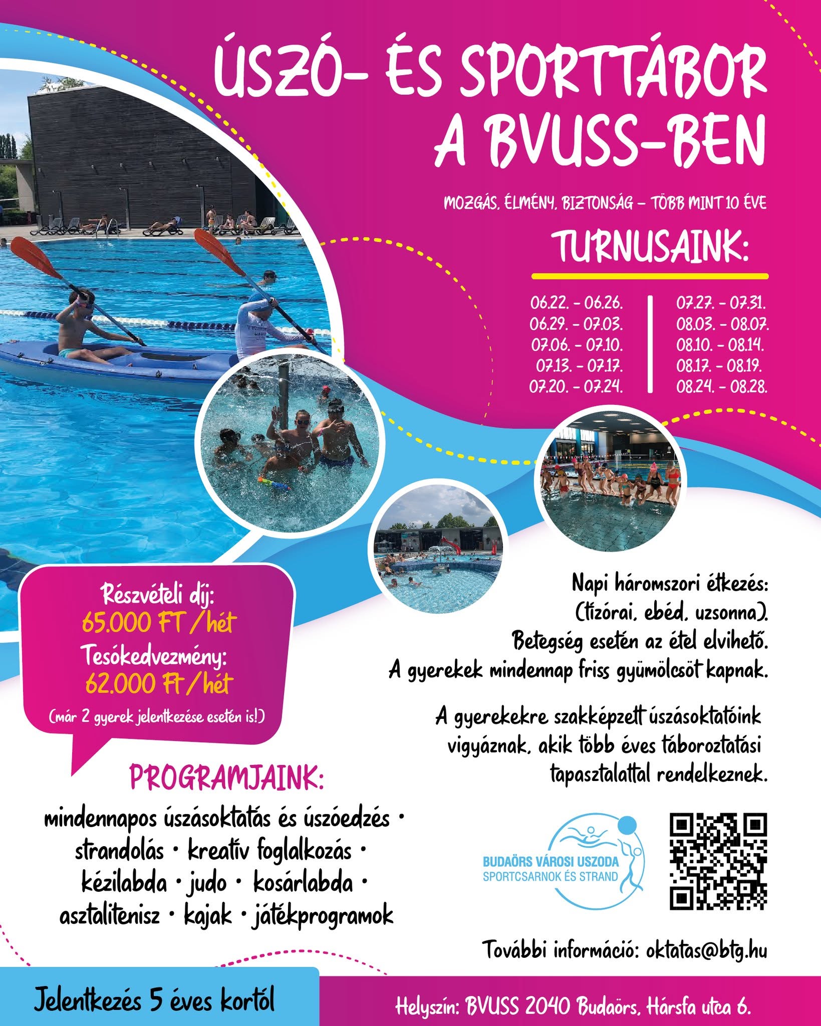 Úszó- és sporttábor a BVUSS-ben