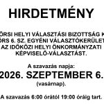 Időközi önkormányzati képviselő-választás lesz Budaörsön szeptemberben a 6-os számú egyéni választókerületben.