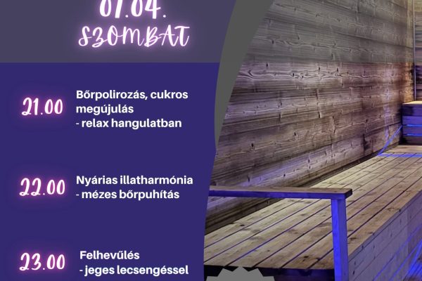 Éjszakai szaunázás a Budaörsi uszodában