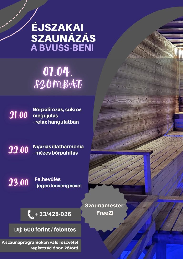 Éjszakai szaunázás a Budaörsi uszodában