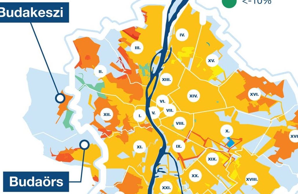 Jelentősen nőt a vízfogyasztás Budaörsön is a Fővárosi Vízművek térképén ez jól látszik