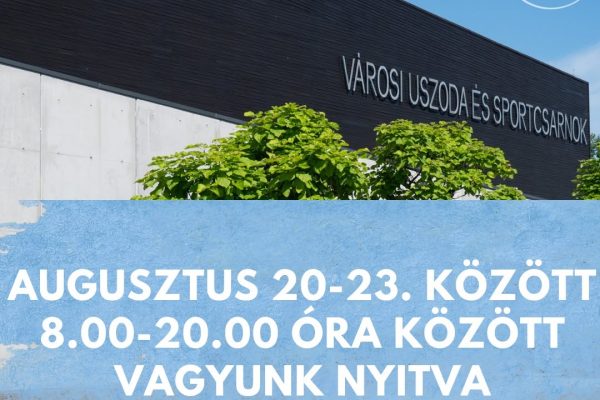 Nyitva tart a Budaörsi Városi Uszoda és Sportcsarnok az augusztus 20-i hosszú hétvégén