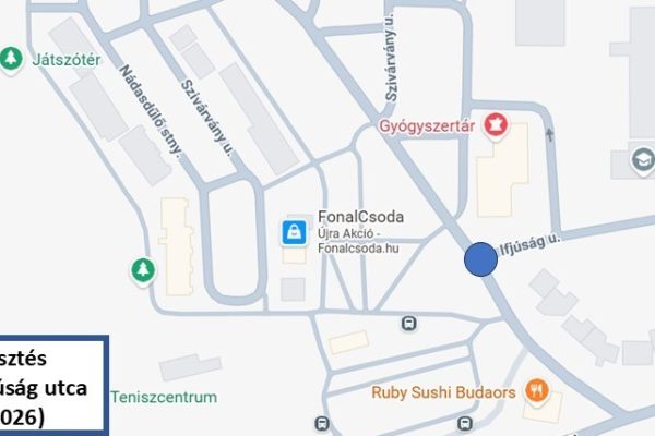 Jelzőlámpás fejlesztés kezdődik Budaörsön a Szivárvány utca és az Ifjúság utca kereszteződésénél