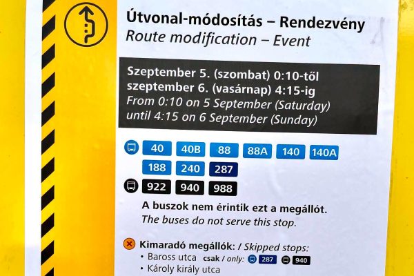 Forgalmi rend változás az Idesüss Fesztivál idején, szeptember 5-én
