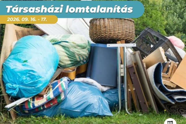 TÁRSASHÁZI LOMTALANÍTÁS SZEPTEMBER 17-én