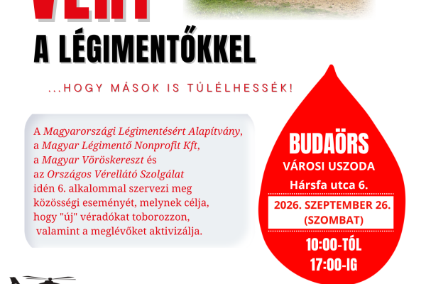 Rendhagyó véradást és Hősképző programot szerveznek Szeptember 26-án