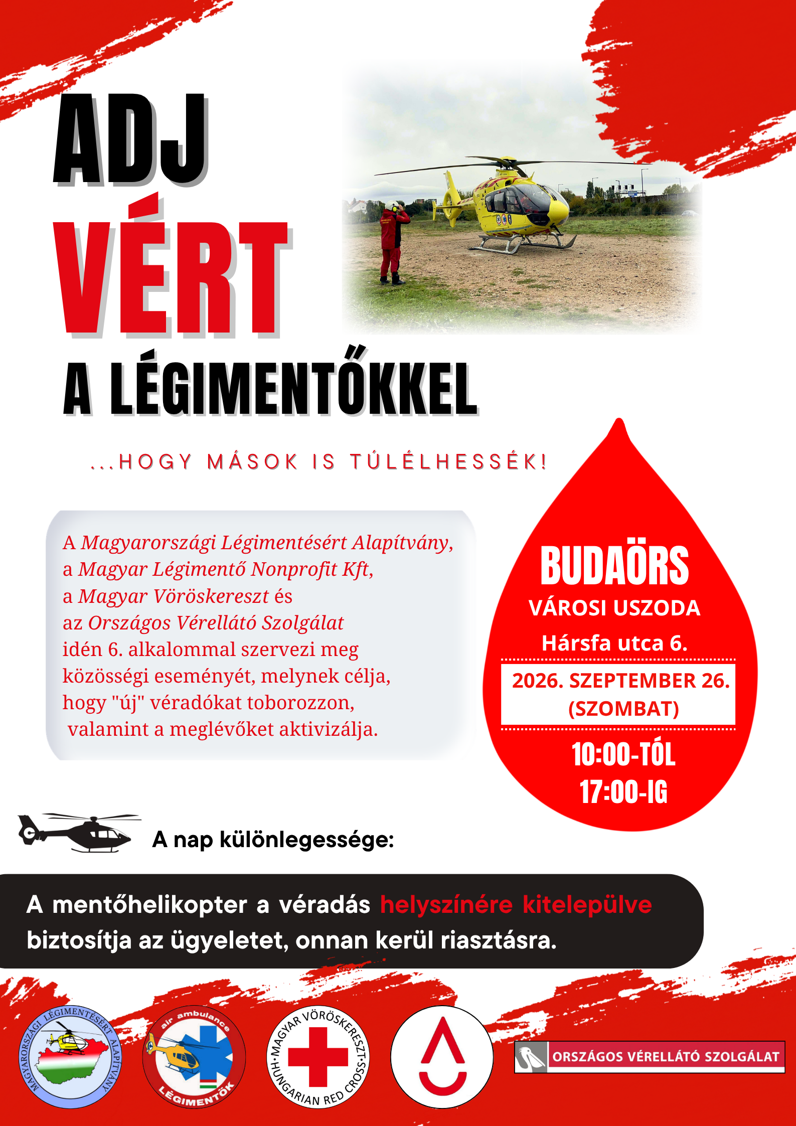 Rendhagyó véradást és Hősképző programot szerveznek Szeptember 26-án