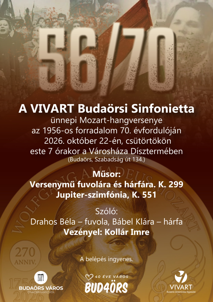 A VIVART Budaörsi Sinfonietta ünnepi Mozart-hangversenye Budaörsön