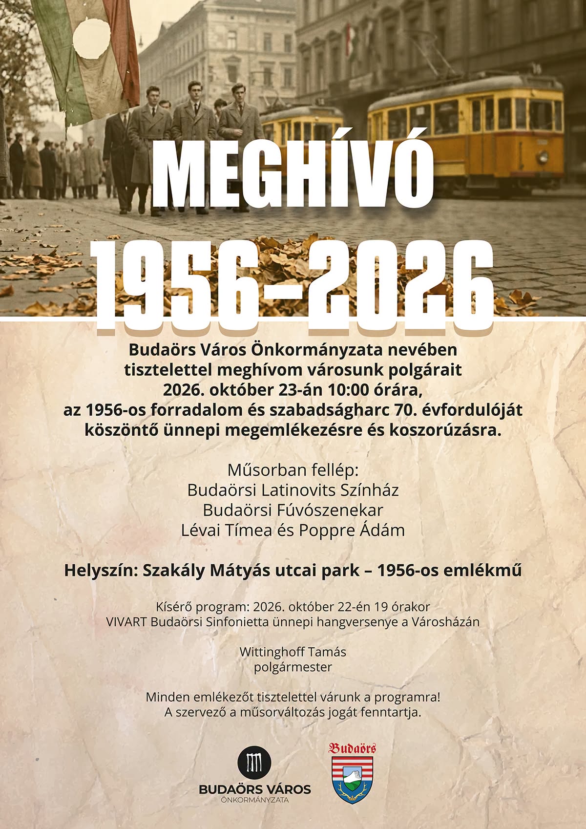 Október 23-ai városi megemlékező ünnepség Budaörsön