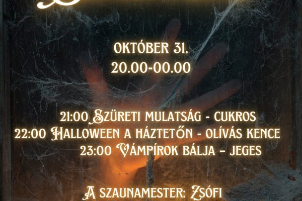 Borzongató éjszakai szaunázással várják a budaörsieket Halloweenkor