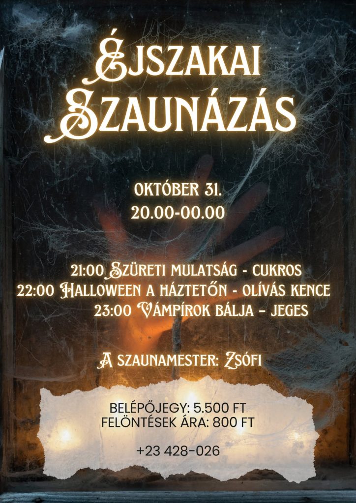 Borzongató éjszakai szaunázással várják a budaörsieket Halloweenkor