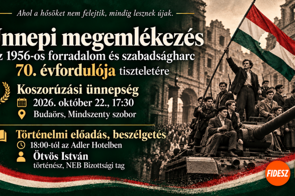 A Fidesz-KDNP ünnepi megemlékezése Budaörsön az 1956-os forradalom 70. évfordulóján