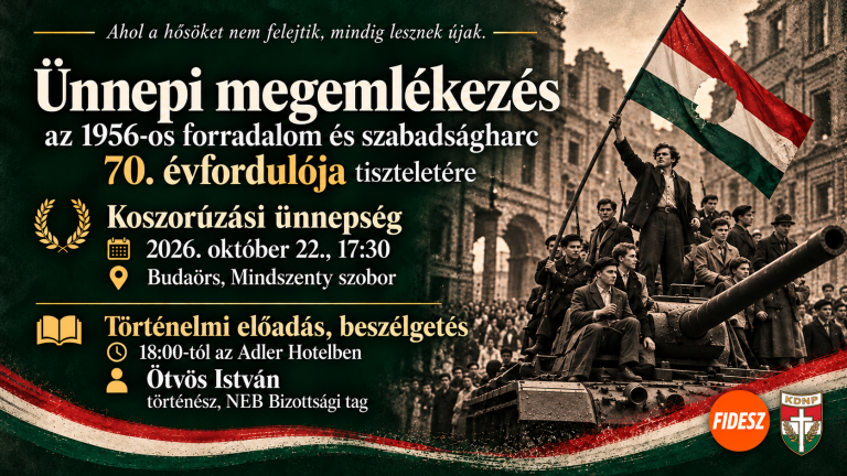 A Fidesz-KDNP ünnepi megemlékezése Budaörsön az 1956-os forradalom 70. évfordulóján