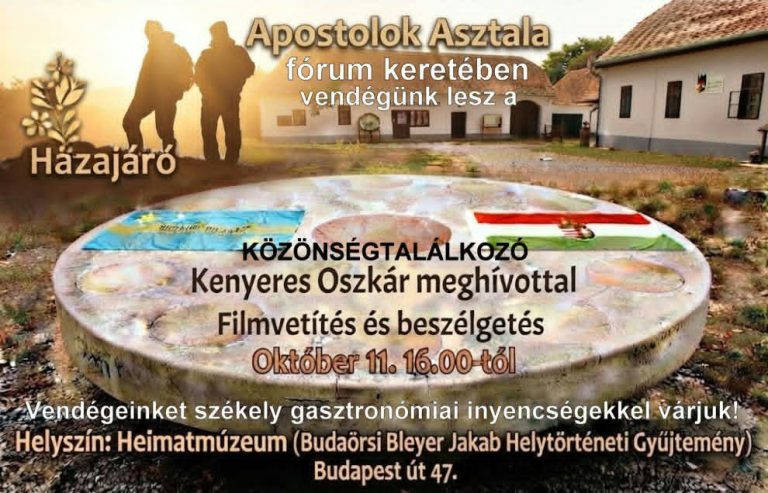 Hazajáró közönségtalálkozó október 11-én Budaörsön