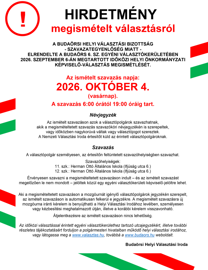 Miért volt ilyen alacsony a részvétel a Budaörsi időközi választáson? Október 4-én vasárnap megismétlődhet?